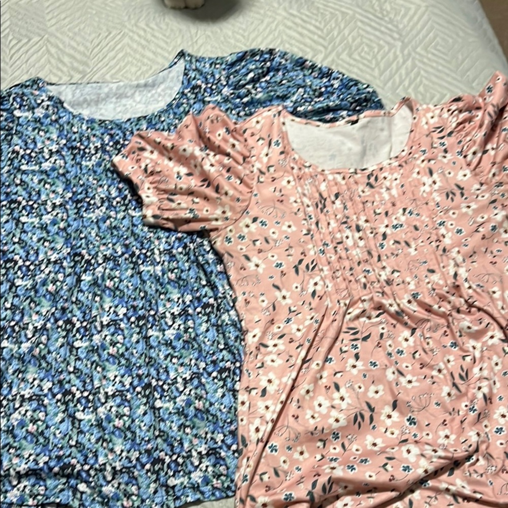 Floral Blue and Pink blouses